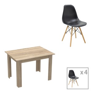 pak-200-001198 ΤΡΑΠΕΖΑΡΙΑ MANKA-JULITA PAKOWORLD ΣΕΤ 5ΤΕΜ ΣΕ SONOMA-ΜΑΥΡΗ ΑΠΟΧΡΩΣΗ 110X80X77ΕΚ