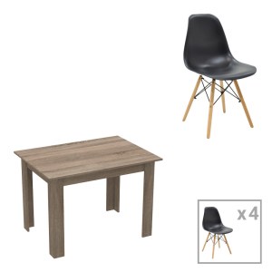 pak-200-001199 ΤΡΑΠΕΖΑΡΙΑ MANKA-JULITA PAKOWORLD ΣΕΤ 5ΤΕΜ ΣΕ SONOMA TRUFFLE-ΜΑΥΡΗ ΑΠΟΧΡΩΣΗ 110X80X77ΕΚ