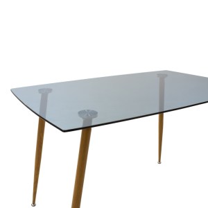 pak-200-001202-6 ΤΡΑΠΕΖΑΡΙΑ CHLOE-JULITA PAKOWORLD ΣΕΤ 5ΤΕΜ ΓΥΑΛΙΝΟ 8ΧΙΛ ΑΝΘΡΑΚΙ - ΠΟΔΙ ΦΥΣΙΚΟ 120X70X75ΕΚ