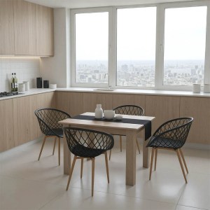 pak-200-001204 ΤΡΑΠΕΖΑΡΙΑ MANKA-EZRA PAKOWORLD ΣΕΤ 5ΤΕΜ ΣΕ SONOMA-ΜΑΥΡΗ ΑΠΟΧΡΩΣΗ 110X80X77ΕΚ