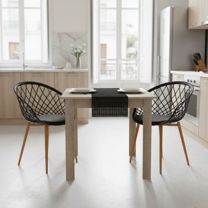 pak-200-001206 ΤΡΑΠΕΖΑΡΙΑ MANKA-EZRA PAKOWORLD ΣΕΤ 3ΤΕΜ ΣΕ SONOMA-ΜΑΥΡΗ ΑΠΟΧΡΩΣΗ 80X80X77ΕΚ