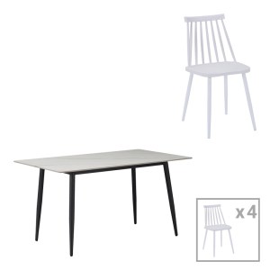 pak-200-001261 ΤΡΑΠΕΖΑΡΙΑ AURORA I-GUSTAS PAKOWORLD ΣΕΤ 5ΤΕΜ SINTERED STONE-ΜΑΥΡΟ-ΛΕΥΚΟ 120X60X75ΕΚ