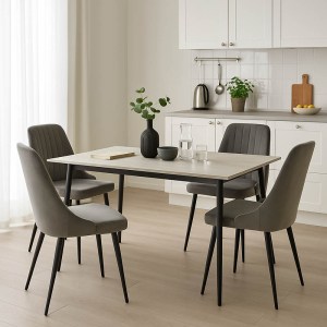 pak-200-001264 ΤΡΑΠΕΖΑΡΙΑ AZORI-GUSTAS PAKOWORLD ΣΕΤ 5ΤΕΜ ΛΕΥΚΟ ΜΑΡΜΑΡΟΥ-ΑΝΘΡΑΚΙ 120X80X76ΕΚ