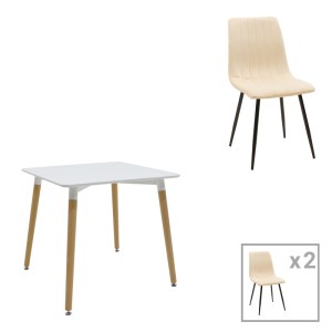 pak-200-001267 ΤΡΑΠΕΖΑΡΙΑ NATALI-NOOR PAKOWORLD ΣΕΤ 3ΤΕΜ MDF ΛΕΥΚΟ-ΜΠΕΖ-ΠΟΔΙΑ ΦΥΣΙΚΟ 80X80X76ΕΚ