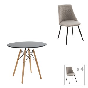 pak-200-001303 ΤΡΑΠΕΖΑΡΙΑ GUSTAS-GISELLE PAKOWORLD ΣΕΤ 5ΤΕΜ ΛΕΥΚΟ ΜΑΡΜΑΡΟΥ SINTERED STONE-ΒΕΛΟΥΔΟ ΓΚΡΙ 120X60X75ΕΚ