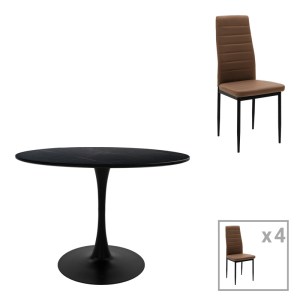 pak-200-001392 ΤΡΑΠΕΖΑΡΙΑ BALOU-PARKER PAKOWORLD ΣΕΤ 5ΤΕΜ ΜΑΥΡΟ-ΚΑΦΕ Φ120X73ΕΚ