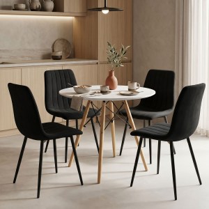 pak-200-001412 ΤΡΑΠΕΖΑΡΙΑ JULITA-NOOR PAKOWORLD ΣΕΤ 5ΤΕΜ MDF ΛΕΥΚΟ-ΜΑΥΡΟ-ΠΟΔΙΑ ΦΥΣΙΚΟ Φ80X73ΕΚ