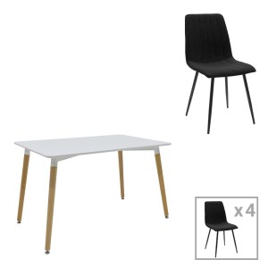 pak-200-001414 ΤΡΑΠΕΖΑΡΙΑ NATALI-NOOR PAKOWORLD ΣΕΤ 5ΤΕΜ MDF ΓΚΡΙ-ΛΕΥΚΟ-ΠΟΔΙΑ ΦΥΣΙΚΟ 120X80X76ΕΚ