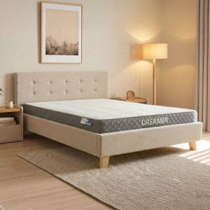 pak-200-001499 ΚΡΕΒΑΤΙ ΜΕ ΣΤΡΩΜΑ MAGO-DREAMER PAKOWORLD ΥΦΑΣΜΑ ΕΚΡΟΥ - ΞΥΛΙΝΟ ΠΟΔΙ ΣΕ ΦΥΣΙΚΗ ΑΠΟΧΡΩΣΗ 160X200ΕΚ
