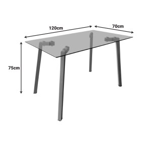 pak-200-001566-7 ΤΡΑΠΕΖΑΡΙΑ ΜΕ ΚΑΡΕΚΛΕΣ PARKER ΛΕΥΚΟ ΚΑΙ ΤΡΑΠΕΖΙ TITTA ΓΥΑΛΙ 120X70X75ΕΚ ΣΕΤ 5ΤΕΜ