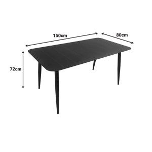 pak-200-001601-6 ΤΡΑΠΕΖΑΡΙΑ HEVEN VISTA PAKOWORLD ΣΕΤ 5ΤΕΜ ΜΑΥΡΟ ΑΛΟΥΜΙΝΙΟ 150X80X72ΕΚ