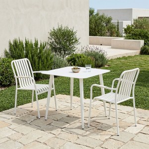 pak-200-001603 ΤΡΑΠΕΖΑΡΙΑ HEVEN VISTA PAKOWORLD ΣΕΤ 3ΤΕΜ ΛΕΥΚΟ ΑΛΟΥΜΙΝΙΟ 80X80X72ΕΚ