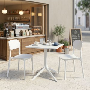 pak-200-001634 ΤΡΑΠΕΖΑΡΙΑ GROOVY BERDIAN PAKOWORLD ΣΕΤ 3ΤΕΜ ΛΕΥΚΟ PP 60X60X76ΕΚ