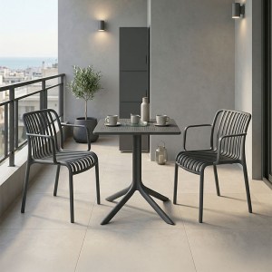 pak-200-001641 ΤΡΑΠΕΖΑΡΙΑ GROOVY ZOI PAKOWORLD ΣΕΤ 3ΤΕΜ ΑΝΘΡΑΚΙ PP 60X60X76ΕΚ