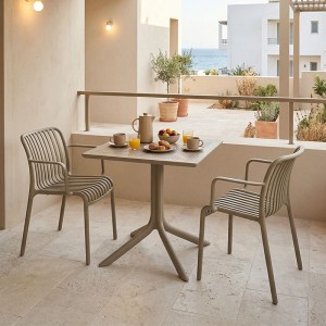 pak-200-001642 ΤΡΑΠΕΖΑΡΙΑ GROOVY ZOI PAKOWORLD ΣΕΤ 3ΤΕΜ CAPPUCCINO PP 60X60X76ΕΚ