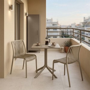 pak-200-001643 ΤΡΑΠΕΖΑΡΙΑ GROOVY ZOI PAKOWORLD ΣΕΤ 3ΤΕΜ CAPPUCCINO PP 60X60X76ΕΚ