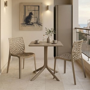 pak-200-001644 ΤΡΑΠΕΖΑΡΙΑ GROOVY HUSH PAKOWORLD ΣΕΤ 3ΤΕΜ CAPPUCCINO PP 60X60X76ΕΚ