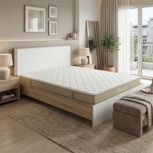 pak-200-001665 ΚΡΕΒΑΤΙ ΜΕ ΣΤΡΩΜΑ ATHOS-NEMESIS PAKOWORLD SONOMA-ΛΕΥΚΟ 160X200ΕΚ