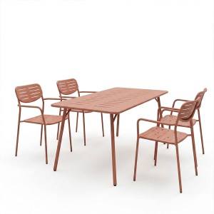 pak-200-001686-1 ΤΡΑΠΕΖΑΡΙΑ MORAJA DERABY PAKOWORLD ΣΕΤ 5ΤΕΜ TERRACOTTA ΜΕΤΑΛΛΟ 140X80X72ΕΚ