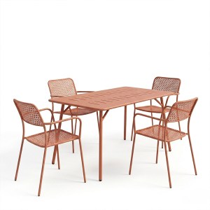 pak-200-001687-1 ΤΡΑΠΕΖΑΡΙΑ MORAJA FEDERAL PAKOWORLD ΣΕΤ 5ΤΕΜ TERRACOTTA ΜΕΤΑΛΛΟ 140X80X72ΕΚ