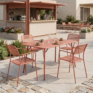 pak-200-001687 ΤΡΑΠΕΖΑΡΙΑ MORAJA FEDERAL PAKOWORLD ΣΕΤ 5ΤΕΜ TERRACOTTA ΜΕΤΑΛΛΟ 140X80X72ΕΚ