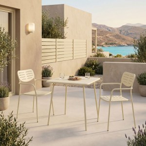 pak-200-001692 ΤΡΑΠΕΖΑΡΙΑ MORAJA DERABY PAKOWORLD ΣΕΤ 3ΤΕΜ ΚΡΕΜ ΜΕΤΑΛΛΟ 70X70X73ΕΚ