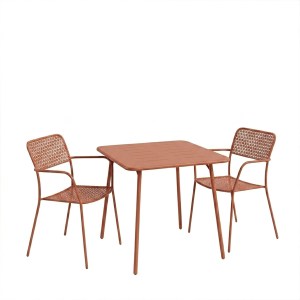 pak-200-001696-1 ΤΡΑΠΕΖΑΡΙΑ MORAJA FEDERAL PAKOWORLD ΣΕΤ 3ΤΕΜ TERRACOTTA ΜΕΤΑΛΛΟ 70X70X73ΕΚ