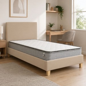 pak-200-001700 ΚΡΕΒΑΤΙ ΜΕ ΣΤΡΩΜΑ NEVIL-PERFECTO PAKOWORLD ΥΦΑΣΜΑ ΕΚΡΟΥ-ΠΟΔΙ ΦΥΣΙΚΗ ΑΠΟΧΡΩΣΗ 90X190ΕΚ