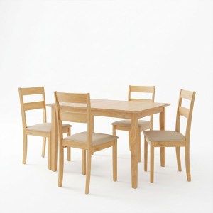 pak-200-001711-1 ΤΡΑΠΕΖΑΡΙΑ DALLAN COUNTRY PAKOWORLD 5ΤΕΜ ΣΕ ΦΥΣΙΚΗ ΑΠΟΧΡΩΣΗ RUBBERWOOD 120-150X80X74ΕΚ