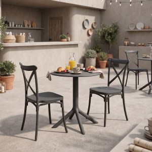 pak-200-001855 ΤΡΑΠΕΖΑΡΙΑ MERCON CROSSIE PAKOWORLD ΣΕΤ 3ΤΕΜ ΑΝΘΡΑΚΙ PP Φ60X75ΕΚ