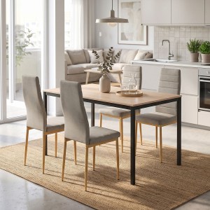 pak-200-001895 ΤΡΑΠΕΖΑΡΙΑ ΜΕ ΚΑΡΕΚΛΑ PARKER ΜΠΕΖ ΚΑΙ ΤΡΑΠΕΖΙ FARAGIO ΜΑΥΡΟ ΜΕ ΦΥΣΙΚΗ ΑΠΟΧΡΩΣΗ 120X75X75ΕΚ ΣΕΤ 5ΤΕΜ