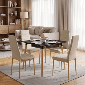 pak-200-002013 ΤΡΑΠΕΖΑΡΙΑ ΜΕ ΚΑΡΕΚΛΕΣ PARKER ΜΠΕΖ ΚΑΙ ΤΡΑΠΕΖΙ NATALI ΜΑΥΡΟ 80X80X76ΕΚ ΣΕΤ 5ΤΕΜ