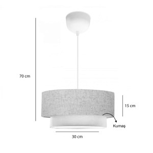 pak-202-000147-1 ΦΩΤΙΣΤΙΚΟ ΟΡΟΦΗΣ SOMBRE PAKOWORLD ΥΦΑΣΜΑ ΣΕ ΚΡΕΜΑ ΧΡΩΜΑ Φ30X15ΕΚ