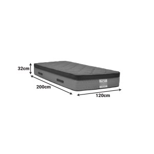 pak-207-000030-2 ΣΤΡΩΜΑ DELUXE PAKOWORLD POCKET SPRING ΔΙΠΛΗΣ ΟΨΗΣ 32CM 120X200ΕΚ