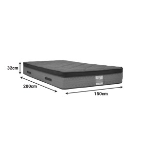 pak-207-000032-2 ΣΤΡΩΜΑ DELUXE PAKOWORLD POCKET SPRING ΔΙΠΛΗΣ ΟΨΗΣ 32CM 150X200ΕΚ
