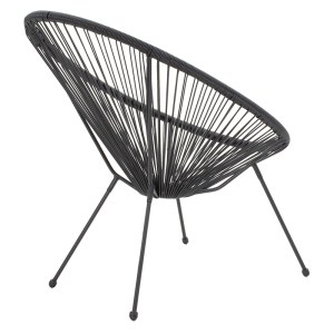 pak-218-000026-1 ΠΟΛΥΘΡΟΝΑ ACAPULCO PAKOWORLD ΜΕΤΑΛΛΟ-PE RATTAN ΣΕ ΜΑΥΡΗ ΑΠΟΧΡΩΣΗ 68.5X74.5X84ΕΚ