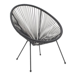 pak-218-000026 ΠΟΛΥΘΡΟΝΑ ACAPULCO PAKOWORLD ΜΕΤΑΛΛΟ-PE RATTAN ΣΕ ΜΑΥΡΗ ΑΠΟΧΡΩΣΗ 68.5X74.5X84ΕΚ
