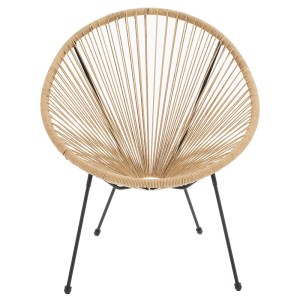 pak-218-000028-4 ΠΟΛΥΘΡΟΝΑ ACAPULCO PAKOWORLD ΜΕΤΑΛΛΟ ΣΕ ΜΑΥΡΗ-PE RATTAN ΣΕ ΦΥΣΙΚΗ ΑΠΟΧΡΩΣΗ 68.5X74.5X84ΕΚ
