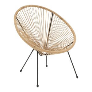 pak-218-000028 ΠΟΛΥΘΡΟΝΑ ACAPULCO PAKOWORLD ΜΕΤΑΛΛΟ ΣΕ ΜΑΥΡΗ-PE RATTAN ΣΕ ΦΥΣΙΚΗ ΑΠΟΧΡΩΣΗ 68.5X74.5X84ΕΚ