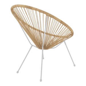 pak-218-000029-1 ΠΟΛΥΘΡΟΝΑ ACAPULCO PAKOWORLD ΜΕΤΑΛΛΟ ΣΕ ΛΕΥΚΗ-PE RATTAN ΣΕ ΦΥΣΙΚΗ ΑΠΟΧΡΩΣΗ 68.5X74.5X84ΕΚ
