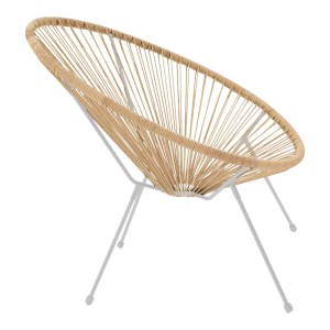 pak-218-000029-2 ΠΟΛΥΘΡΟΝΑ ACAPULCO PAKOWORLD ΜΕΤΑΛΛΟ ΣΕ ΛΕΥΚΗ-PE RATTAN ΣΕ ΦΥΣΙΚΗ ΑΠΟΧΡΩΣΗ 68.5X74.5X84ΕΚ