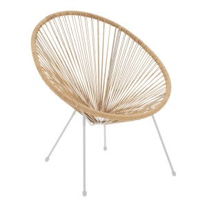 pak-218-000029 ΠΟΛΥΘΡΟΝΑ ACAPULCO PAKOWORLD ΜΕΤΑΛΛΟ ΣΕ ΛΕΥΚΗ-PE RATTAN ΣΕ ΦΥΣΙΚΗ ΑΠΟΧΡΩΣΗ 68.5X74.5X84ΕΚ