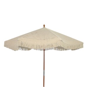 pak-220-000002 ΟΜΠΡΕΛΑ ΚΗΠΟΥ BRILIE PAKOWORLD ΞΥΛΟ-ΜΑΚΡΑΜΕ Φ2.70X2.60 M ΕΚΡΟΥ