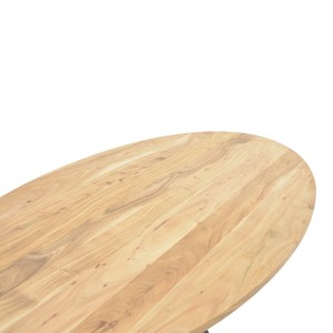 pak-223-000029-4 ΤΡΑΠΕΖΙ BONRE PAKOWORLD ΦΥΣΙΚΟ ΜΑΣΙΦ ΞΥΛΟ ΑΚΑΚΙΑΣ-ΠΟΔΙ ΜΑΥΡΟ ΜΕΤΑΛΛΟ 175X96X76ΕΚ.