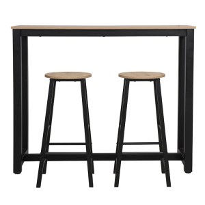 pak-225-000015-2 ΣΕΤ ΤΡΑΠΕΖΙ ΜΠΑΡ MARLE PAKOWORLD 3ΤΜΧ SONOMA-ΜΑΥΡΟ ΠΟΔΙ 120X40X100ΕΚ