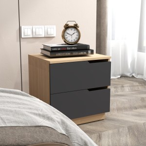 pak-225-000081-1 ΚΟΜΟΔΙΝΟ VERENA PAKOWORLD ΣΕ ΦΥΣΙΚΗ-ΑΝΘΡΑΚΙ ΑΠΟΧΡΩΣΗ 48X40X48ΕΚ
