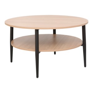 pak-225-000084-1 ΤΡΑΠΕΖΙ ΣΑΛΟΝΙΟΥ KODY PAKOWORLD ΣΕ ΦΥΣΙΚΗ ΑΠΟΧΡΩΣΗ ΜΕ ΜΑΥΡΑ ΜΕΤΑΛΛΙΚΑ ΠΟΔΙΑ Φ80X45ΕΚ