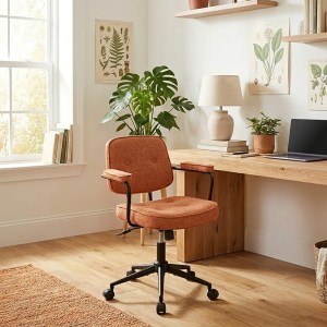 pak-225-000091-1 ΚΑΡΕΚΛΑ ΓΡΑΦΕΙΟΥ LEBERTA PAKOWORLD TERRACOTTA ΥΦΑΣΜΑ 64X63,5X86-96ΕΚ
