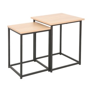 pak-225-000097-1 ΒΟΗΘΗΤΙΚΑ ΤΡΑΠΕΖΙΑ QUANO PAKOWORLD ΣΕΤ 2ΤΕΜ ΣΕ ΦΥΣΙΚΗ ΑΠΟΧΡΩΣΗ ΜΕ ΜΑΥΡΟ ΜΕΤΑΛΛΟ