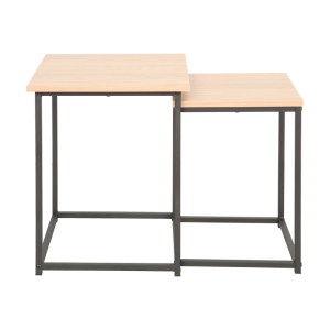 pak-225-000097-2 ΒΟΗΘΗΤΙΚΑ ΤΡΑΠΕΖΙΑ QUANO PAKOWORLD ΣΕΤ 2ΤΕΜ ΣΕ ΦΥΣΙΚΗ ΑΠΟΧΡΩΣΗ ΜΕ ΜΑΥΡΟ ΜΕΤΑΛΛΟ